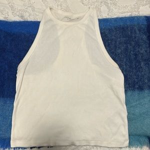 Abercrombie & Fitch White Ribbed Racerback Tank
